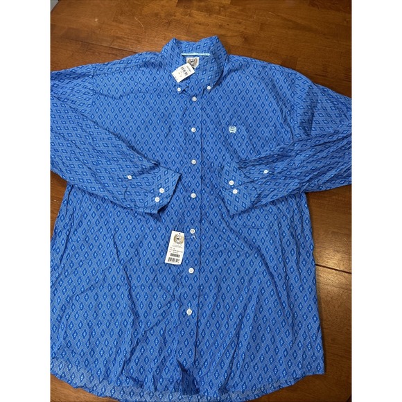 New Cunch Button Down Shirt Men's Size Large Blue Western Rancher NWT - Picture 7 of 14